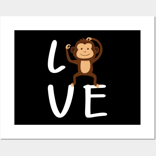 Monkey - Love Monkey Wall Art by KC Happy Shop